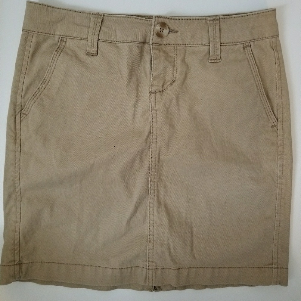 Khaki pencil skirt
